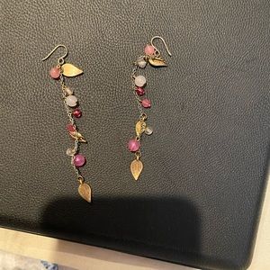 AE pink leaf earrings